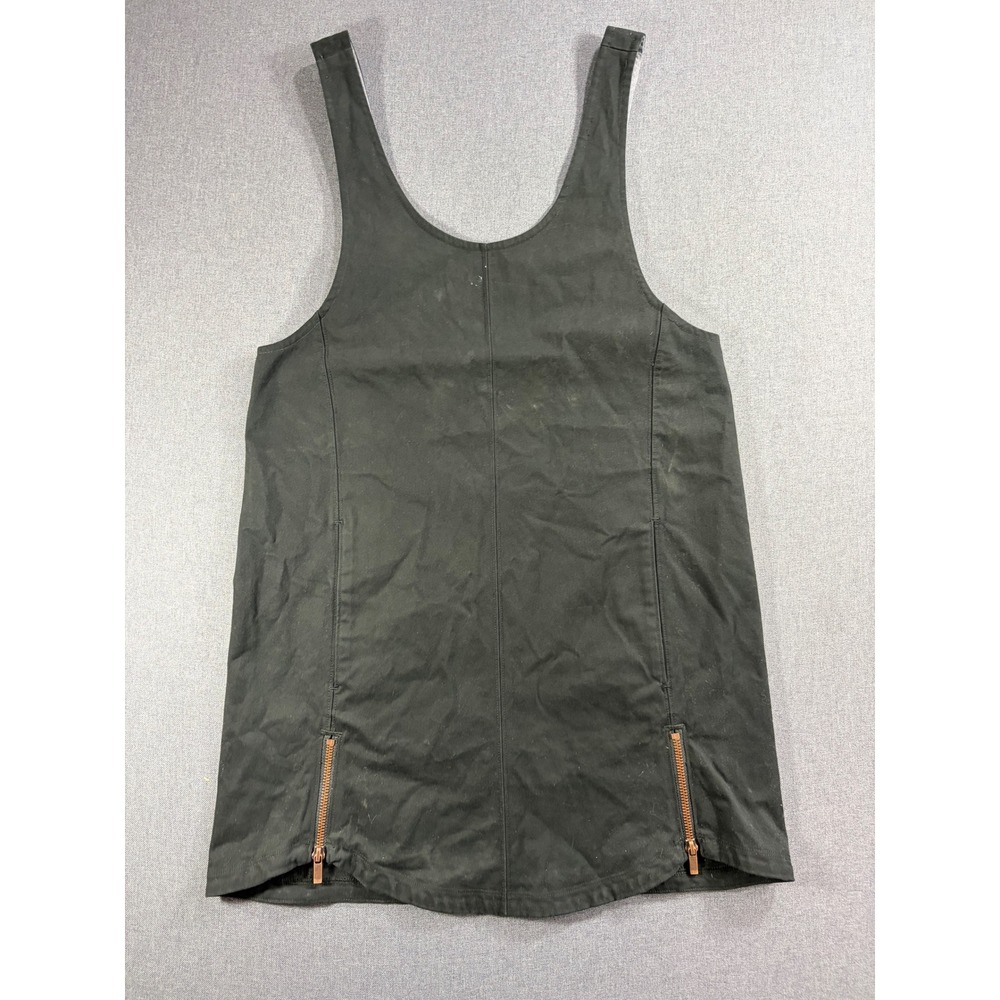 Hurley Womens Black Canvas Scoop Back Mini Dress Ring Zipper Pockets Small